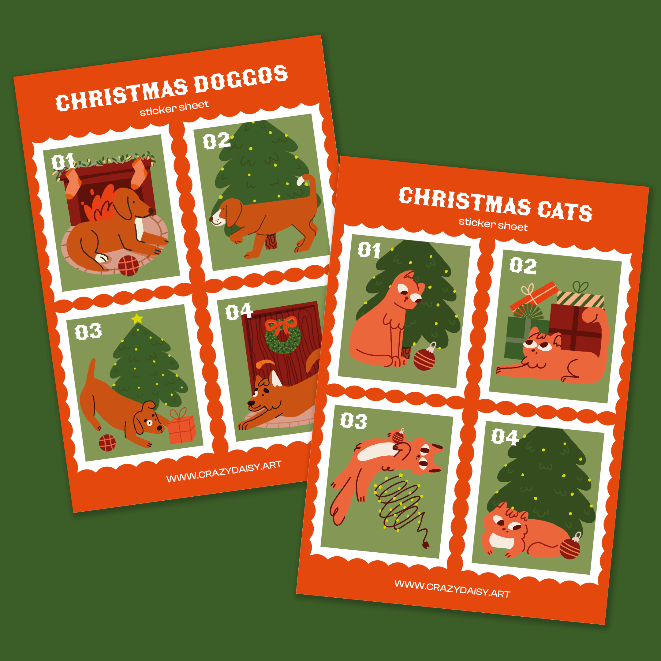 Christmas stamp sticker sheet-1